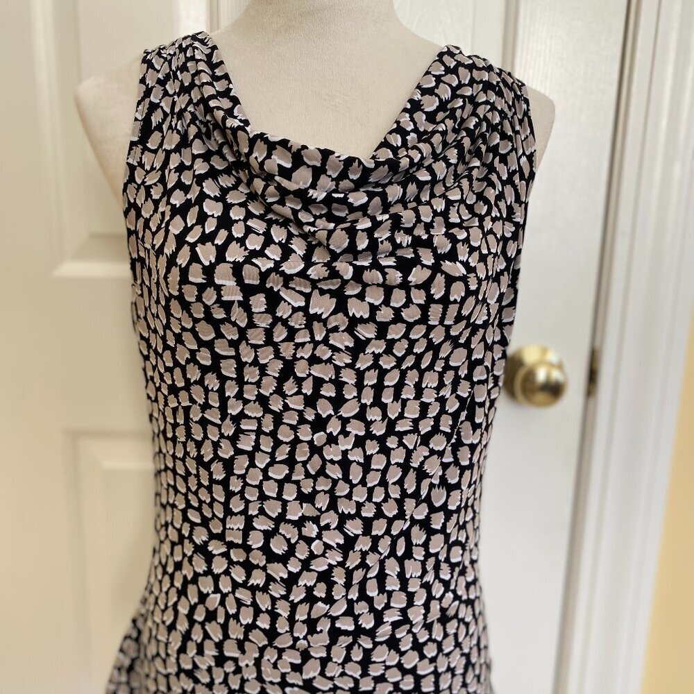 CALVIN KLEIN leopard cowel neck shirt, sz S